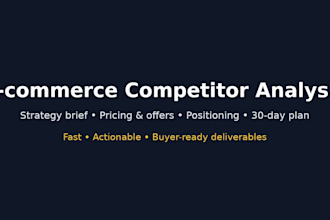 analyze your ecommerce competitors and create an actionable strategy brief