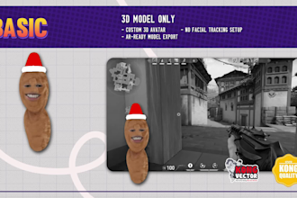 create ar vtuber with face tracking, 3d character filter for streamfog streaming