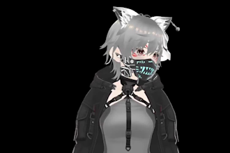 made a character to be used on platforms like vrchat or vseeface