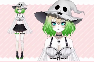design quality 2d vtuber model, live2d vtuber rigging 2d model
