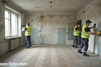create ai asmr floor transformation, construction videos