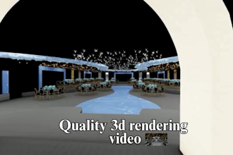 design 3d wedding event venue, event, wedding decoration, indoor and outdoor