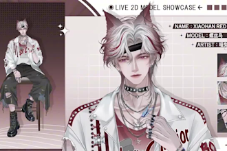 design and rig live2d model live 2d vtuber model 2d vtuber model vtuber model