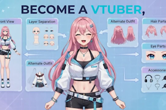 create a custom live2d vtuber model ready for rigging