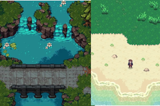 create top down pixel art tileset, 16x16 rpg pixel art tileset, tilemap or tiles