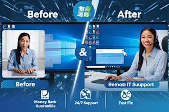 fix windows 10, 11 errors, speed up PC and provide remote IT support