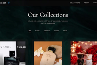 design a luxury perfume fragrance ecommerce website