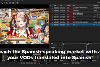 translate your vtuber vods from english to spanish