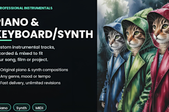 record professional piano keyboard and synth for your country music track