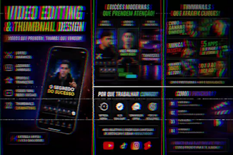 u criar uma thumbnail e posso editar vídeos