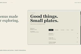 design a professional restaurant website with online menu