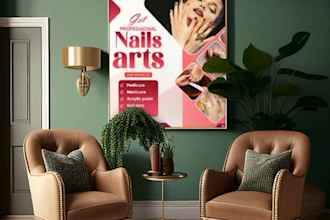 design professional nail salon brochure and beauty flyer