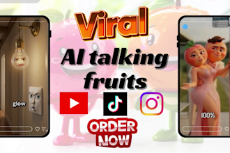 create viral ai talking fruit videos, ai funny object ai talking food ai videos