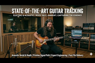 record electric pop funk metal acoustic rock lead guitar, session guitarist