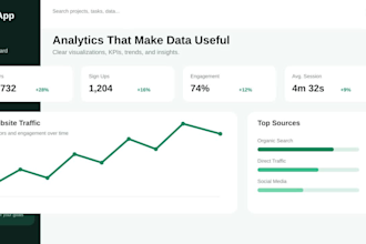 build a modern interactive dashboard web app