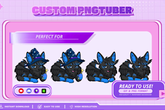 draw custom reactive pngtuber avatar for twitch and vtuber streams