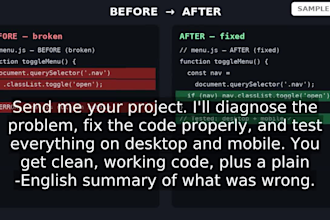 fix bugs in your ai built lovable bolt or vibe coded website