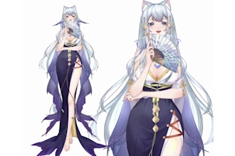draw and rig live2d vtuber 3d vtuber model dakimakura vtuber commission live2d