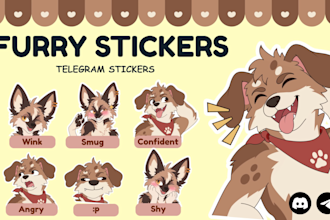 draw custom furry stickers for telegram and discord