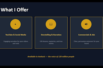 record a professional male amharic voiceover in HQ quality