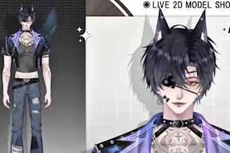 draw and rig vtuber live2d model vtuber model vrchat avatar vrm model