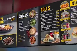design digital menu board for restaurant TV screen menu and digital signage