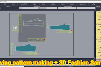 sewing pattern making, tech pack, 3d clothing mockups