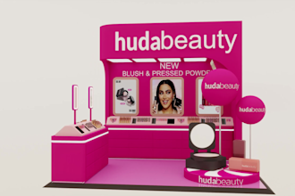 design a professional 3d exhibition booth, stand, and event