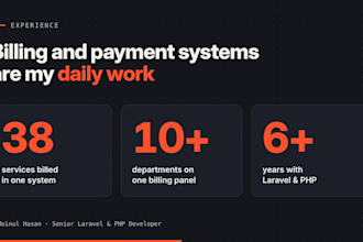 build a laravel billing and invoice management system with payment gateway
