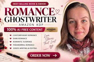 ghostwrite, rewrite and edit romance, dark romance and fantasy romance books