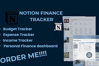 build a notion finance tracker, notion budget and expense tracker