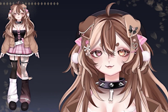 draw and rig live2d vtuber model 2d vtuber model, vtuber rigging, pngtuber model