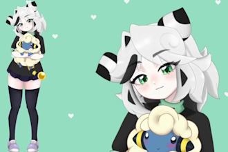 design and rig live2d half body vtuber model asset pack for virtual influencers