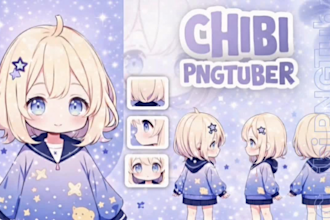 create chibi pngtuber avatar or animated giftuber avatar for streaming
