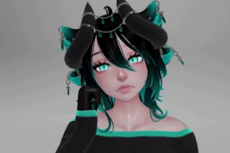 3d vtuber avatar vroid 3d model face tracking vrm fbx export files for streaming