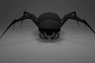 design a terrifying 3d spider monster for your game or film