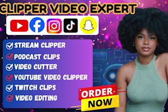 be your clipper video design video editing stream clipper podcast clip