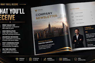 design a modern professional corporate newsletter for your business
