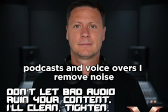 edit your podcast or youtube audio for clear quality sound