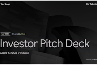 write and design a pitch deck for business and startups