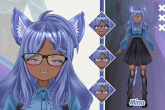 design vtuber model anime chibi live2d vtuber model vtuber commission rigging