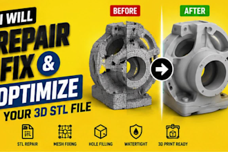 do 3d modeling, 3d design and create stl files