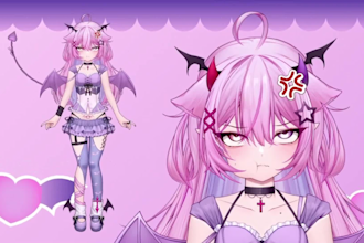 draw live 2d vtuber model vtuber rigging live pet vtuber model live 2d model