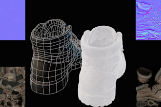 3d retopology, clean uv unwrap, high poly to low poly