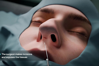 create 3d medical animation, 3d rhinoplasty, nasal anatomy animation