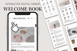 design airbnb welcome bookhotel guest with local area information multi language