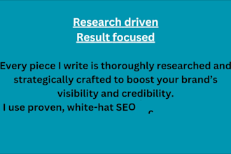 write SEO optimized research based articles with citations