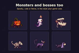 create animated pixel art monster and creature sprites for your game