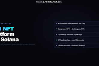 develop solana dapp, trading bot, nft with rust anchor web3