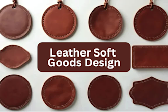 design detailed techpack and sketch for leather soft goods as craftman